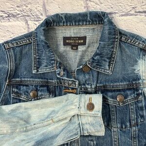 J Crew Indigo Denim Classic Blue Denim Jean Jacket 100% Cotton Size XXS